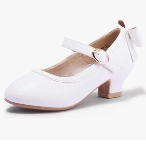 PANDANINJIA Girls Toddler/Little Kid Dress Mary Jane Pumps Bow Low Heels Shoes